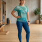 Incredible Fluid Art Print | Activewear Coord Set Tshirt With Tummy Tuck Leggings | Multi Sport | Odour Free