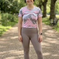 Modern Fluid Art Print | Activewear Coord Set Tshirt With Tummy Tuck Leggings | Multi Sport | Odour Free