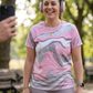 Modern Fluid Art Print | Activewear Coord Set Tshirt With Tummy Tuck Leggings | Multi Sport | Odour Free