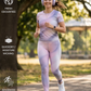 Sweet Pastel Gradient Print | Activewear Coord Set Tshirt With Tummy Tuck Leggings | Multi Sport | Odour Free