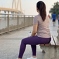 Smart Solid Print | Activewear Coord Set Tshirt With Tummy Tuck Purple Leggings | Multi Sport | Odour Free