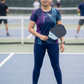 Splendid Spiral Print | Activewear Coord Set Tshirt With Tummy Tuck Blue Leggings | Multi Sport | Odour Free