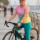 Sweet Abstract Print | Activewear Coord Set Tshirt With Tummy Tuck Blue Leggings | Multi Sport | Odour Free