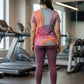 Subtle Circular Print | Activewear Coord Set Tshirt With Tummy Tuck Leggings | Multi Sport | Odour Free