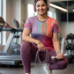 Subtle Circular Print | Activewear Coord Set Tshirt With Tummy Tuck Leggings | Multi Sport | Odour Free
