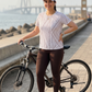 Urbane Lines Design Print | Activewear Coord Set Tshirt With Tummy Tuck Brown Leggings | Multi Sport | Odour Free