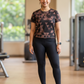 Smashing Triangular Print | Activewear Coord Set Tshirt With Tummy Tuck Black Leggings | Multi Sport | Odour Free