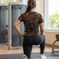 Smashing Triangular Print | Activewear Coord Set Tshirt With Tummy Tuck Black Leggings | Multi Sport | Odour Free