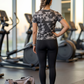 Neat Triangular Print | Activewear Coord Set Tshirt With Tummy Tuck Black Leggings | Multi Sport | Odour Free