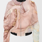 Fashionable Marble Print Bomber Jacket With Leggings Pink Co Ord Set