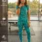 Modern Abstract Print | Activewear Coord Set Tshirt With Tummy Tuck Leggings | Multi Sport | Odour Free