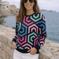 Trendy Geometric Print Sweatshirt
