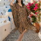 Attractive Animal Print Brown Kaftan Dress