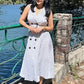Smart V Neck Stripped Sleeveless Dress
