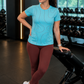 Smart Waves Print | Activewear Coord Set Tshirt With Tummy Tuck Leggings | Multi Sport | Odour Free