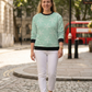 Aesthetic Stars Print Green Sweatshirt