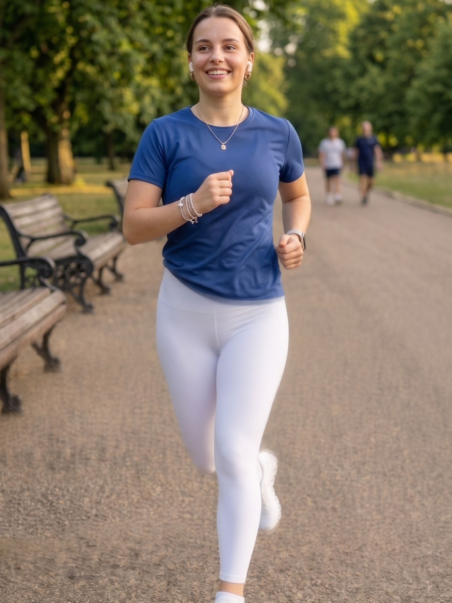 Musthave Solid Set | Activewear Coord Set Tshirt With Tummy Tuck White Leggings | Multi Sport | Odour Free