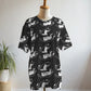 Adorable Cat Couple Print Premium Oversized Tee With Tummy Tuck Body Shaping Leggings Co-ord Set