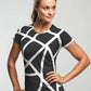 Pickleball | Paddleball | Activewear Coord Set Tshirt With Tummy Tuck Leggings | Black Web Print
