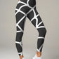 Pickleball | Paddleball | Activewear Coord Set Tshirt With Tummy Tuck Leggings | Black Web Print