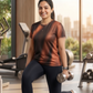 Stylish Rays Print | Activewear Coord Set Tshirt With Tummy Tuck Black Leggings | Multi Sport | Odour Free