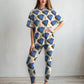 Girls Bestie! Diamond Print Premium Oversized Tee With Tummy Tuck Body Shaping Leggings Co-ord Set