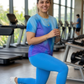 Bestselling Gradient Print | Activewear Coord Set Tshirt With Tummy Tuck Blue Leggings | Multi Sport | Odour Free