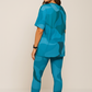Fashionable Blue Camouflague Print Premium Oversized Tee With Tummy Tuck Body Shaping Leggings Co-ord Set