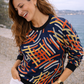 Bright Abstarct Stripes Print Sweatshirt