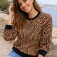 Stylish Animal Print Brown Sweatshirt