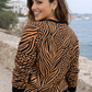 Stylish Animal Print Brown Sweatshirt