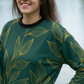 Cambridge Vibe Sweet Leaf Print Green Sweatshirt