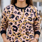 Chic Cheetah Print With Pearls Pink Sweatshirt