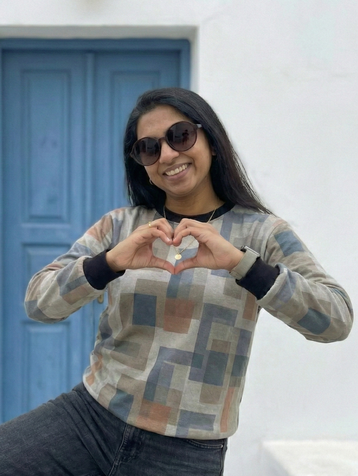 Classy Geometric Print Green Sweatshirt