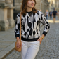 Smart Abstract Print Black Sweatshirt