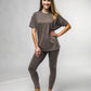 Stylish Abstract 3D Print Premium Oversized Tee With Tummy Tuck Body Shaping Leggings Co-ord Set