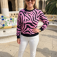 Fashionable Animal Print Pink Sweatshirt