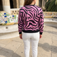 Fashionable Animal Print Pink Sweatshirt