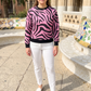 Fashionable Animal Print Pink Sweatshirt