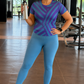 Classy Purple Ziglines Print | Activewear Coord Set Tshirt With Tummy Tuck Leggings | Multi Sport | Odour Free