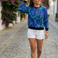 Classy Radiant Print Blue Sweatshirt