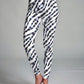 Classy South African Zebra Print Premium Oversized Tee With Tummy Tuck Body Shaping Leggings Co-ord Set