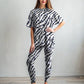 Classy South African Zebra Print Premium Oversized Tee With Tummy Tuck Body Shaping Leggings Co-ord Set