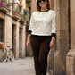 Classy Brown Leaf Print Beige Sweatshirt