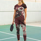 Pickleball | Paddleball | Activewear Coord Set Tshirt With Tummy Tuck Leggings | Club Patch Print