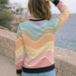 Sweet Pastel Coastal Wave Print Sweatshirt