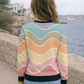 Sweet Pastel Coastal Wave Print Sweatshirt
