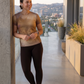 Beautiful Brown Abstract Print | Activewear Coord Set Tshirt With Tummy Tuck Leggings | Multi Sport | Odour Free
