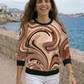 Musthave Fluid Print Coffee Sweatshirt