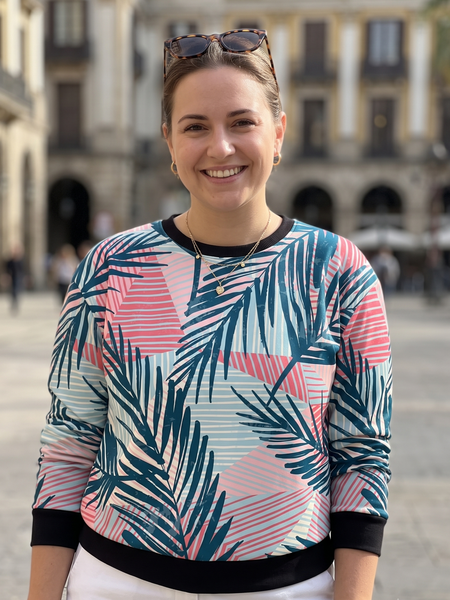 Colourful Leaf Print Sweatshirt